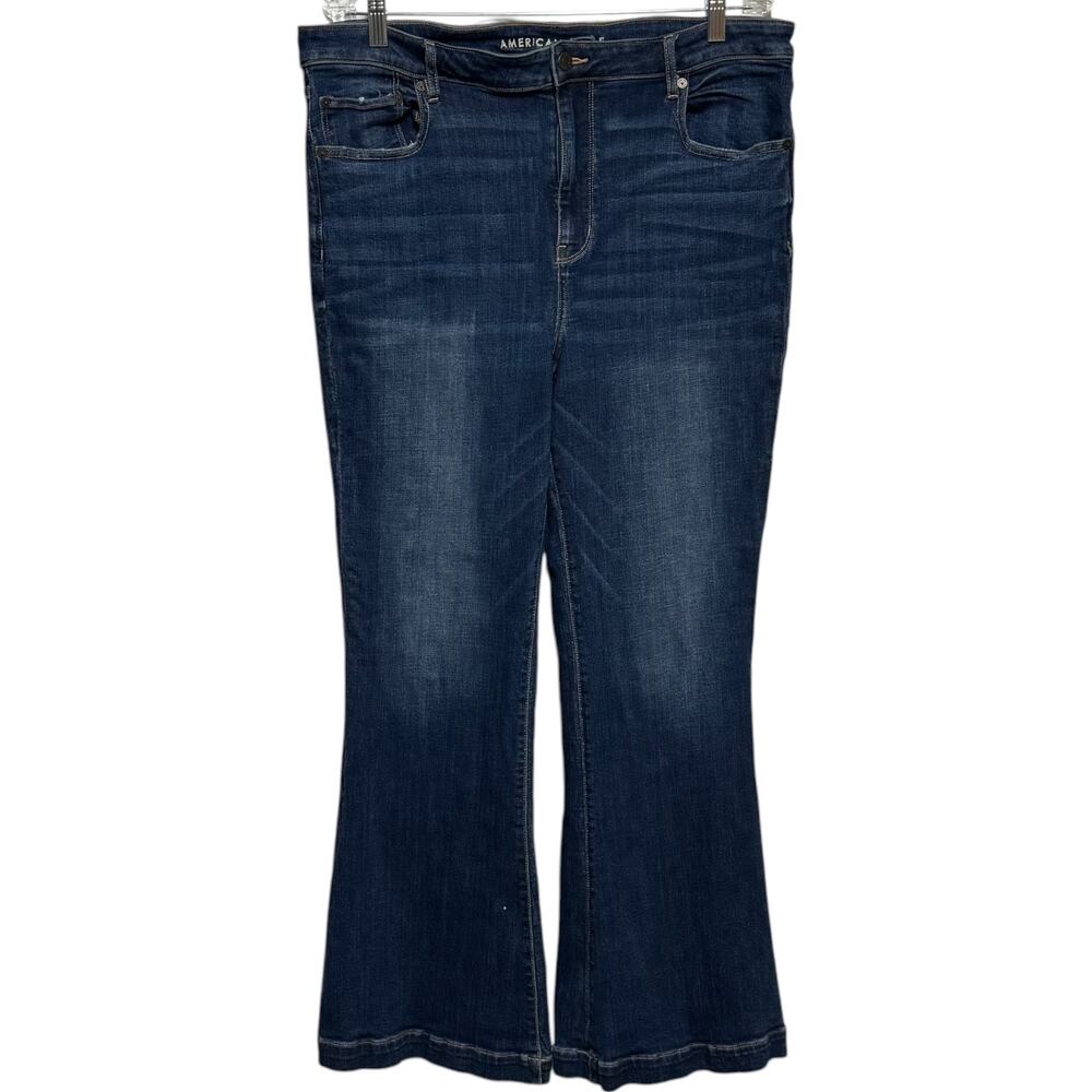 American Eagle Super Hi-Rise Flare Medium Wash 18